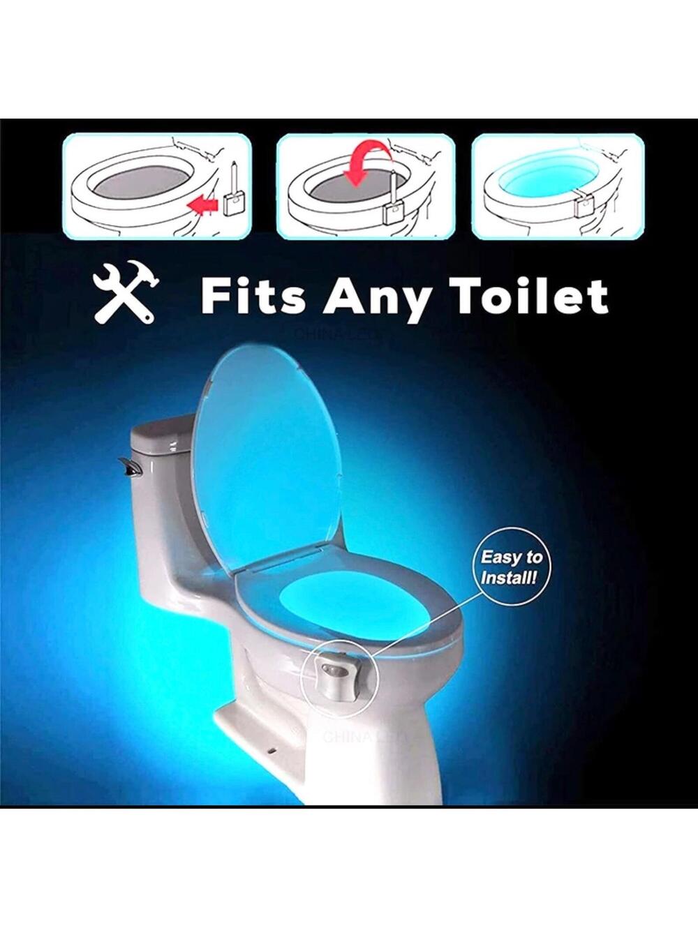 NEW PIR Motion Sensor Toilet Seat Night Light 8 Colors Waterproof Backlight